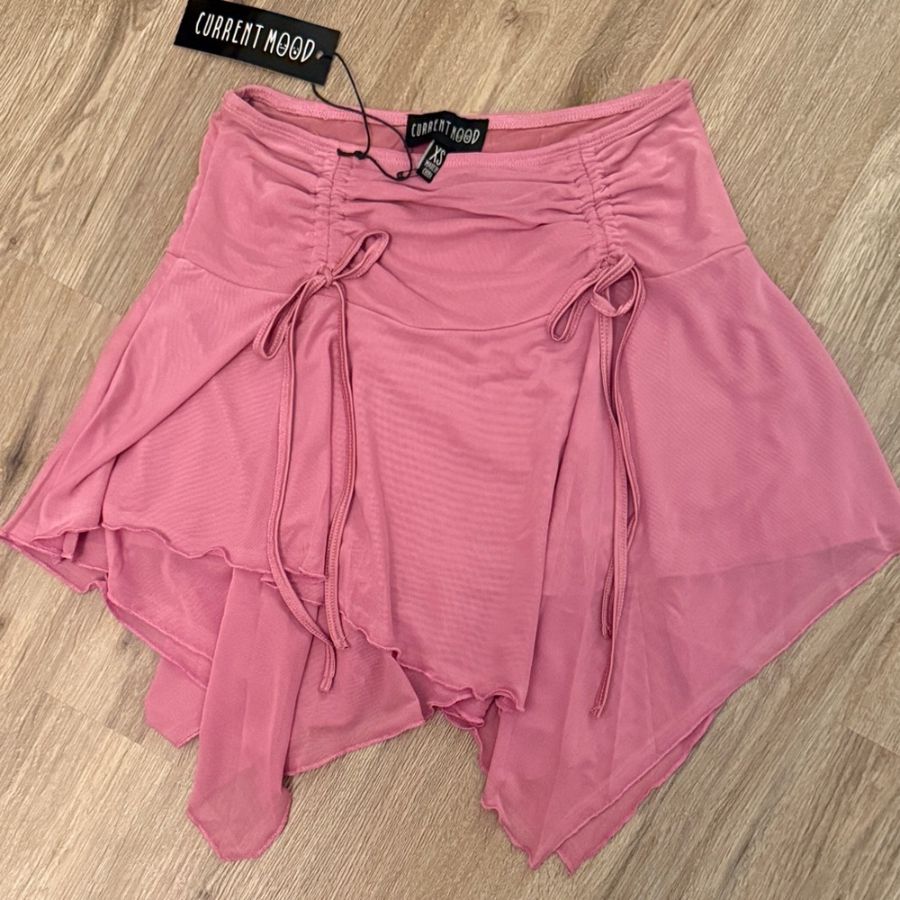 Current Mood Dusty Rose Asymmetrical Skirt